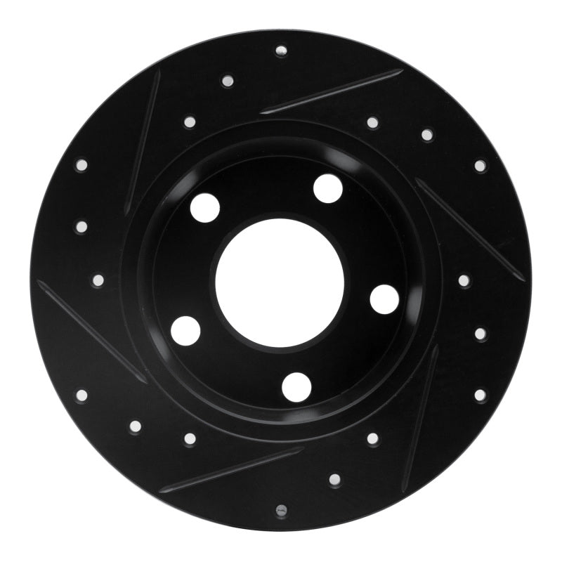 R1 Concepts R1 99-02 Audi A6 Quattro Rear Right Drilled & Slotted Black Brake Rotor
