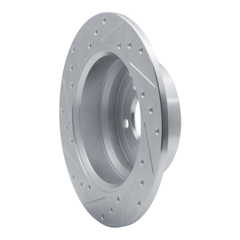 R1 Concepts R1 96-04 Volvo C70 Rear Right Drilled & Slotted Silver Brake Rotor