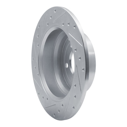 R1 Concepts R1 96-04 Volvo C70 Rear Right Drilled & Slotted Silver Brake Rotor