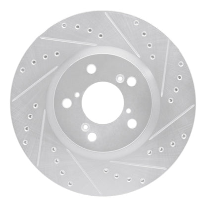 R1 Concepts R1 06-14 Honda Ridgeline Front Right Drilled & Slotted Silver Brake Rotor