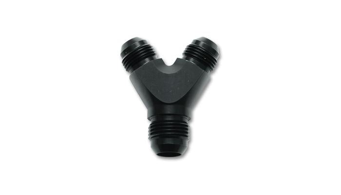 Vibrant Billet Aluminum Y-Block Fitting with 1/8in NPT Port - 1/2in NPT x 1/2in NPT x 1/2in NPT