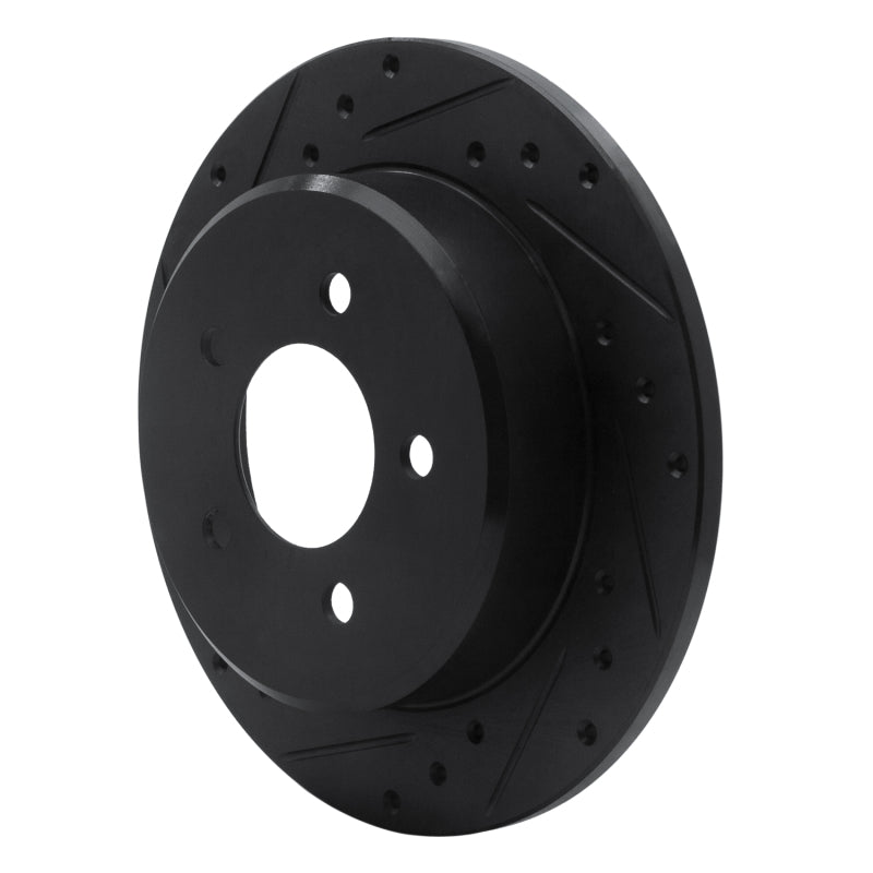 R1 Concepts R1 97-07 Chrysler Town & Country Rear Left Drilled & Slotted Black Brake Rotor