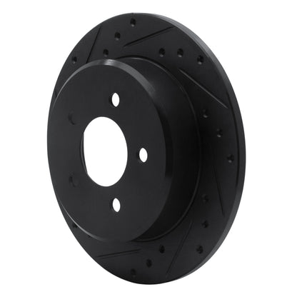 R1 Concepts R1 97-07 Chrysler Town & Country Rear Left Drilled & Slotted Black Brake Rotor