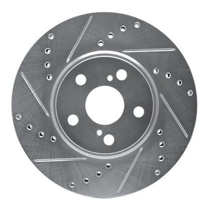R1 Concepts R1 94-99 Toyota Celica Front Left Drilled & Slotted Silver Brake Rotor