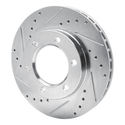 R1 Concepts R1 71-91 Chevrolet V10 & V1500 Suburban Front Left Drilled & Slotted Silver Brake Rotor