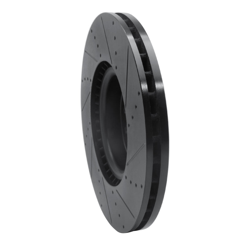 R1 Concepts R1 18-25 Land Rover Defender 110 Front Left Drilled & Slotted Black Brake Rotor
