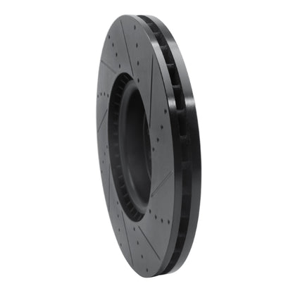 R1 Concepts R1 18-25 Land Rover Defender 110 Front Left Drilled & Slotted Black Brake Rotor