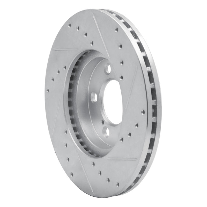 R1 Concepts R1 93-07 Ford Thunderbird Front Left Drilled & Slotted Silver Brake Rotor