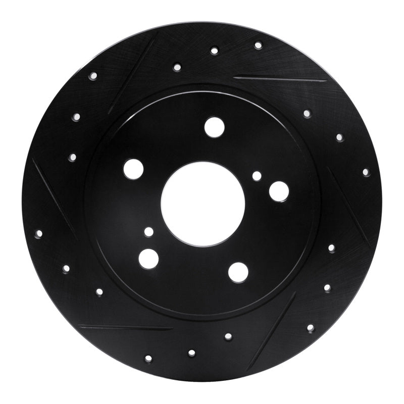R1 Concepts R1 11-16 Scion TC Rear Left Drilled & Slotted Black Brake Rotor