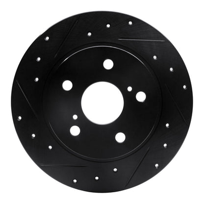 R1 Concepts R1 11-16 Scion TC Rear Left Drilled & Slotted Black Brake Rotor