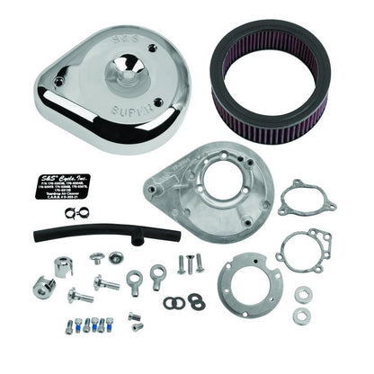 S&S Cycle 08-16 Touring Stock Bore Throttle By Wire Teardrop Air Cleaner Kit - Chrome