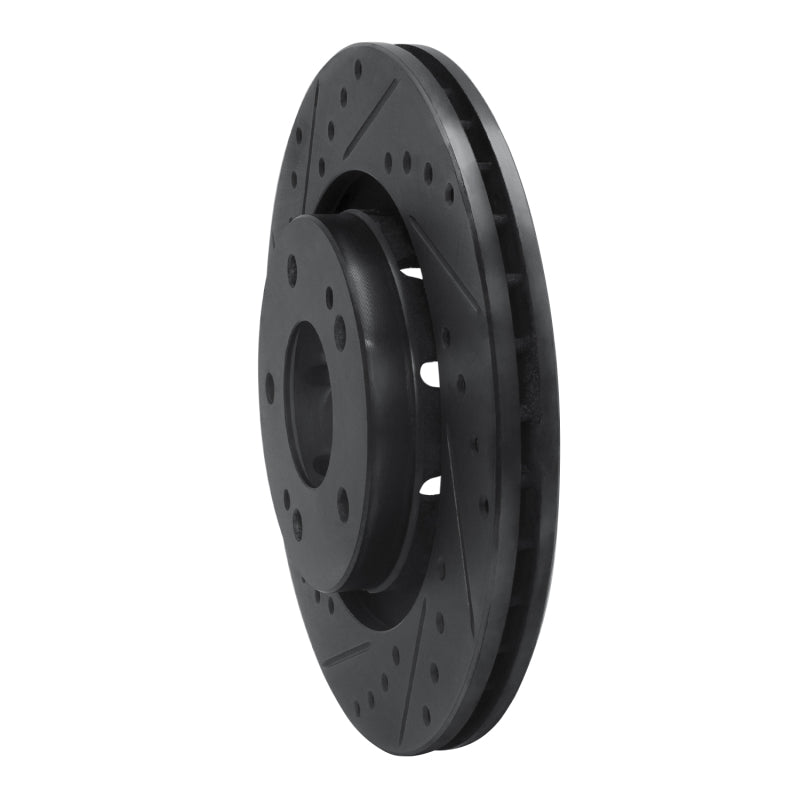 R1 Concepts R1 05-22 Mitsubishi Outlander PHEV Front Left Drilled & Slotted Black Brake Rotor