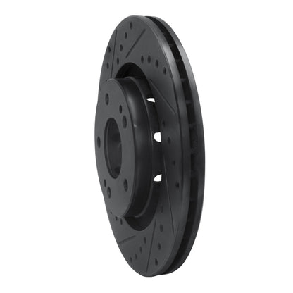 R1 Concepts R1 05-22 Mitsubishi Outlander PHEV Front Left Drilled & Slotted Black Brake Rotor