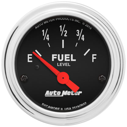 Autometer Traditional Chrome Gauge Fuel Level 2 1/16in 73e To 10f(Aftermarket Linear) Elec