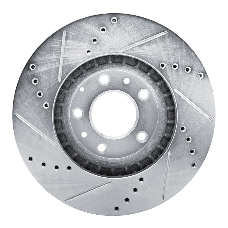 R1 Concepts R1 07-12 Mazda CX-7 Front Right Drilled & Slotted Silver Brake Rotor