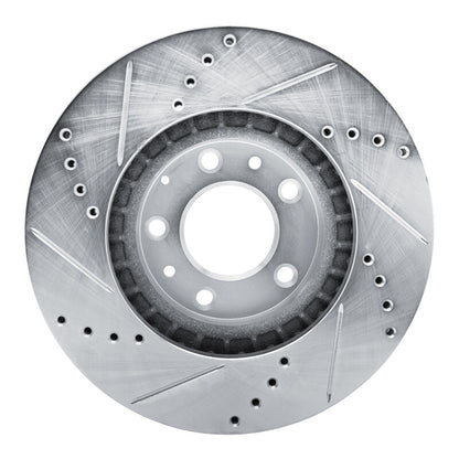 R1 Concepts R1 07-12 Mazda CX-7 Front Right Drilled & Slotted Silver Brake Rotor