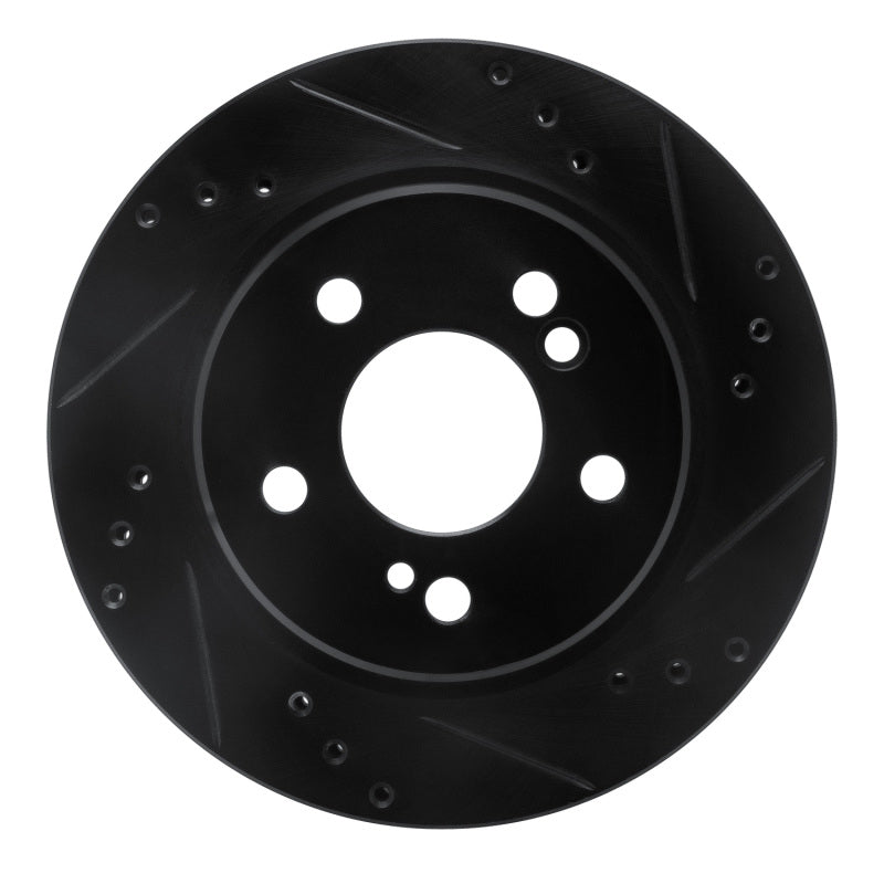 R1 Concepts R1 92-94 Mercedes-Benz 500E Rear Right Drilled & Slotted Black Brake Rotor