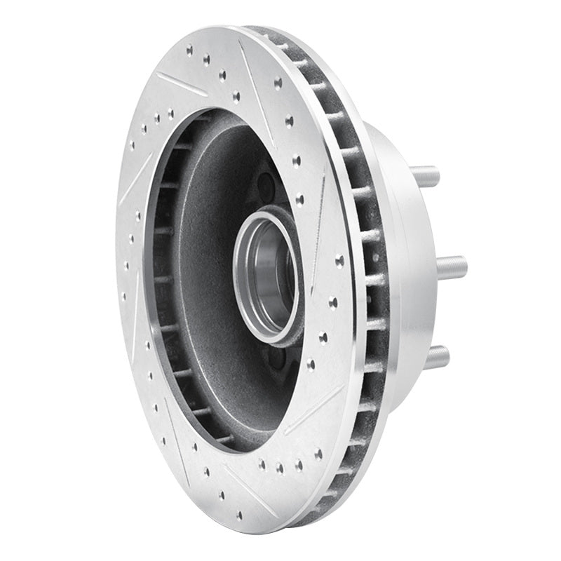R1 Concepts R1 92-94 Ford E-350 Econoline Club Wagon Front Left Drilled & Slotted Silver Brake Rotor