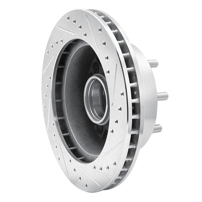R1 Concepts R1 92-94 Ford E-350 Econoline Club Wagon Front Left Drilled & Slotted Silver Brake Rotor