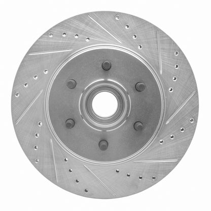 R1 Concepts R1 04-08 Ford F-150 RWD Front Right Drilled & Slotted Silver Brake Rotor