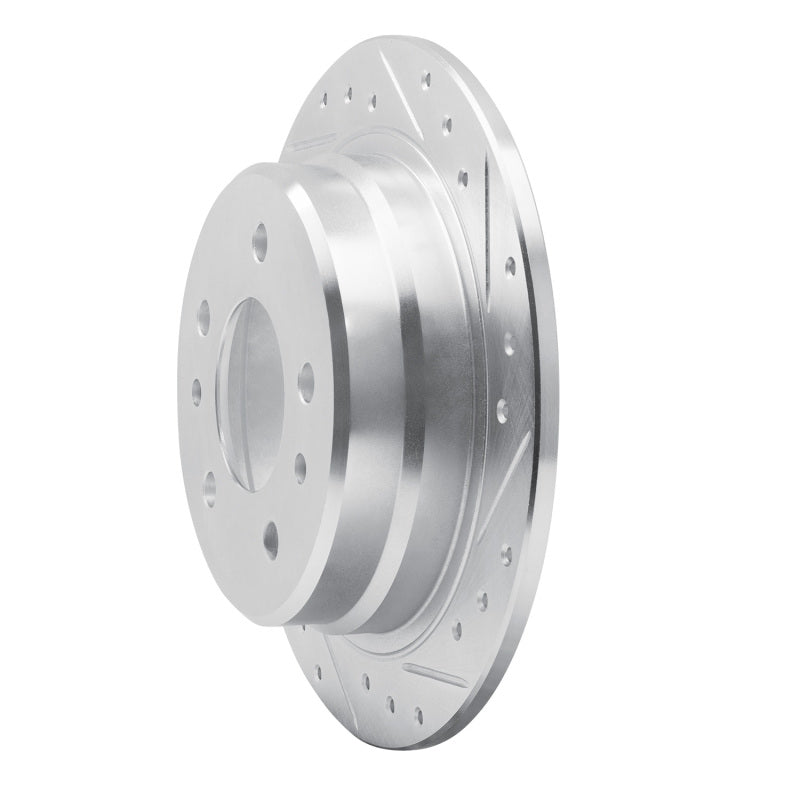 R1 Concepts R1 82-89 BMW 528E Rear Right Drilled & Slotted Silver Brake Rotor