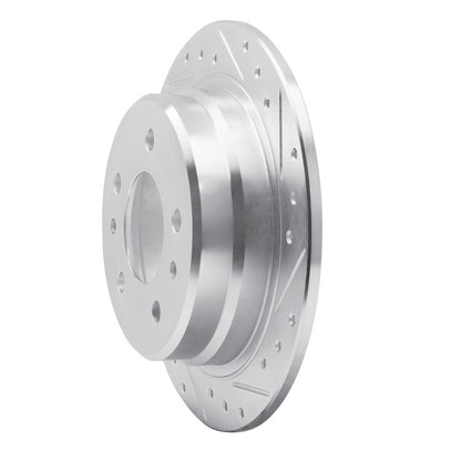 R1 Concepts R1 82-89 BMW 528E Rear Right Drilled & Slotted Silver Brake Rotor