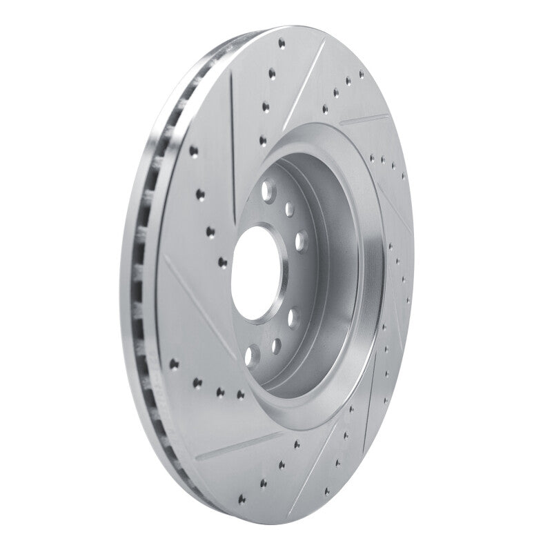 R1 Concepts R1 21-25 Jeep Grand Wagoneer Front Right Drilled & Slotted Silver Brake Rotor