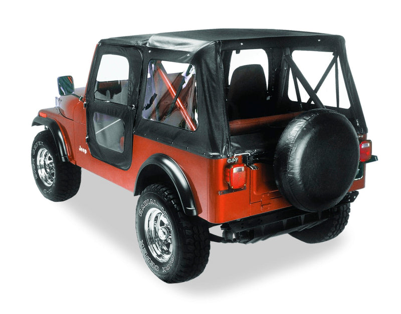 Bestop A-Top For OEM - 76-86 Jeep Cj7 Replace (Black Crush Clear Windows Door Skins Included)