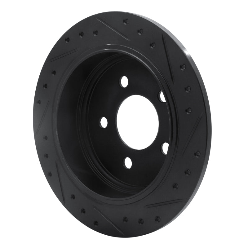 R1 Concepts R1 93-98 Jeep Grand Cherokee Rear Left Drilled & Slotted Black Brake Rotor
