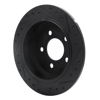 R1 Concepts R1 93-98 Jeep Grand Cherokee Rear Left Drilled & Slotted Black Brake Rotor