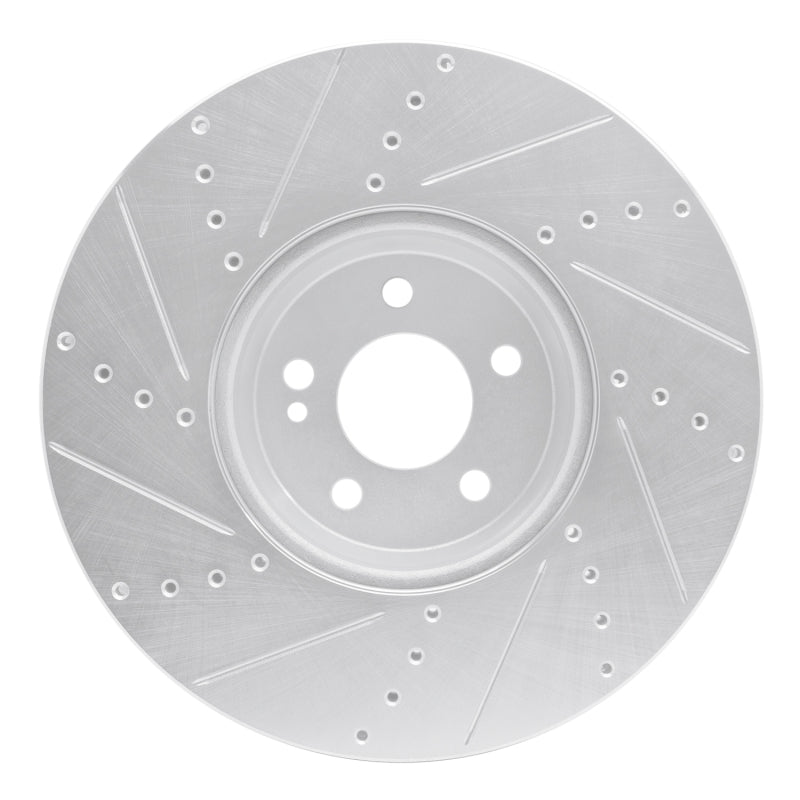 R1 Concepts R1 15-23 Mercedes-Benz C350E Front Right Drilled & Slotted Silver Brake Rotor