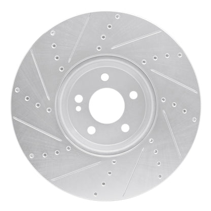 R1 Concepts R1 15-23 Mercedes-Benz C350E Front Right Drilled & Slotted Silver Brake Rotor