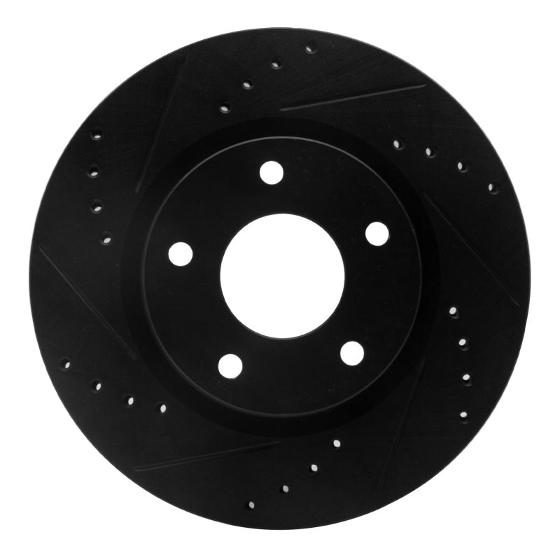 R1 Concepts R1 13-19 Nissan SENTRA Front Left Drilled & Slotted Black Brake Rotor