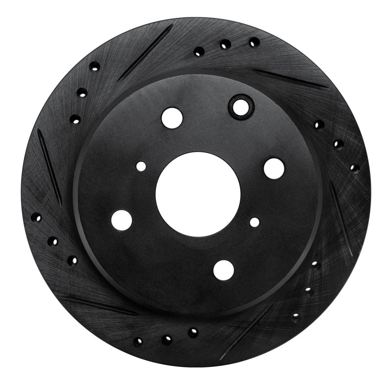 R1 Concepts R1 82-85 Toyota Celica Rear Left Drilled & Slotted Black Brake Rotor