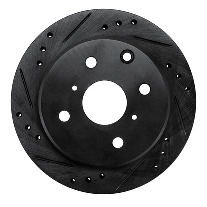 R1 Concepts R1 82-85 Toyota Celica Rear Left Drilled & Slotted Black Brake Rotor