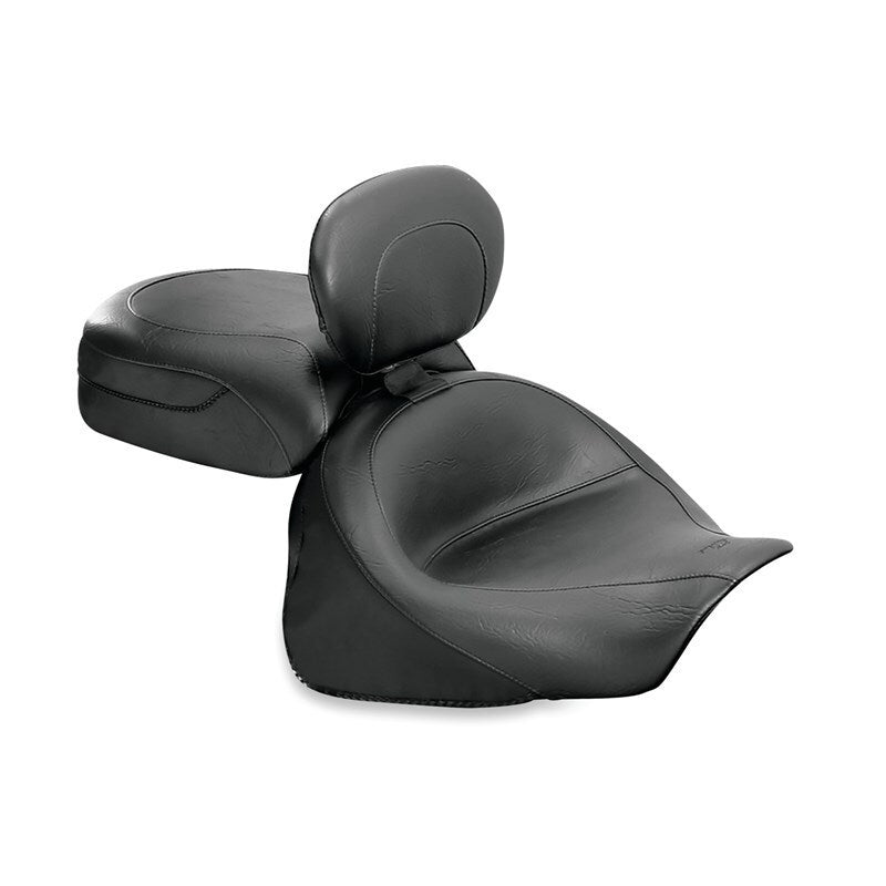 Mustang Motorcycle Mustang 03-08 Kawasaki Vulcan 1600 Classic, 05-08 Nomad Tour 2PC Seat w/Driver Backrest - Black