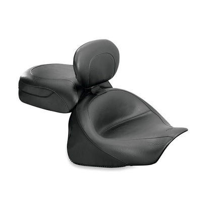 Mustang Motorcycle Mustang 03-08 Kawasaki Vulcan 1600 Classic, 05-08 Nomad Tour 2PC Seat w/Driver Backrest - Black