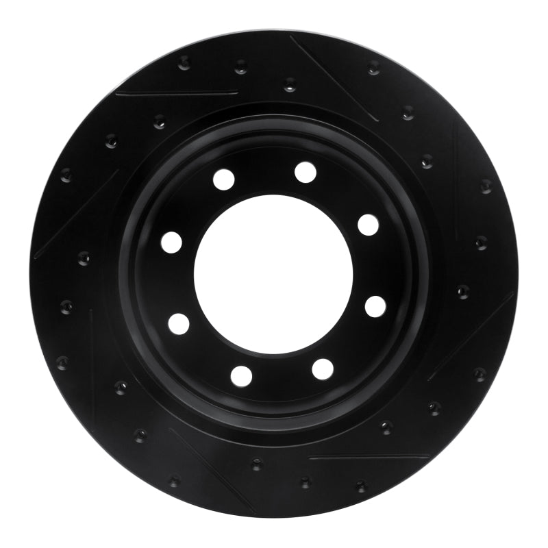 R1 Concepts R1 01-10 Chevrolet Express 3500 Rear Left Drilled & Slotted Black Brake Rotor