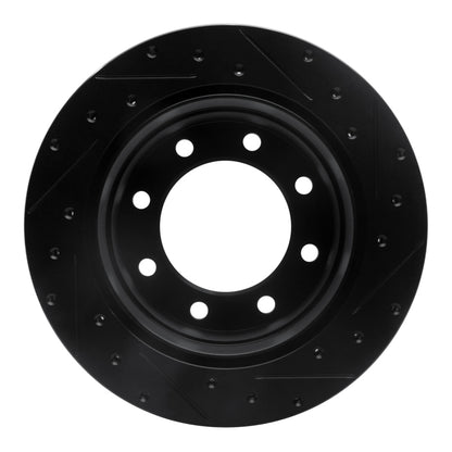 R1 Concepts R1 01-10 Chevrolet Express 3500 Rear Left Drilled & Slotted Black Brake Rotor