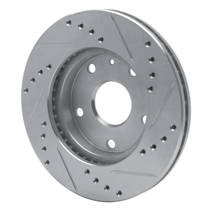 R1 Concepts R1 99-02 Daewoo Leganza Front Left Drilled & Slotted Silver Brake Rotor