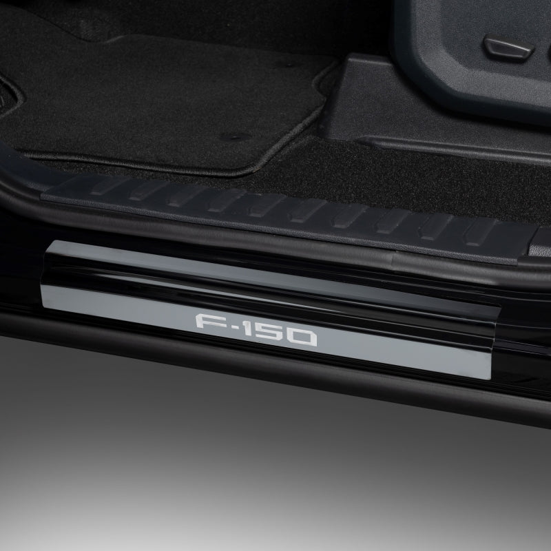 Putco 15-20 Ford F-150 - SuperCrew w/ F-150 Etching (4pcs) Black Platinum Door Sills