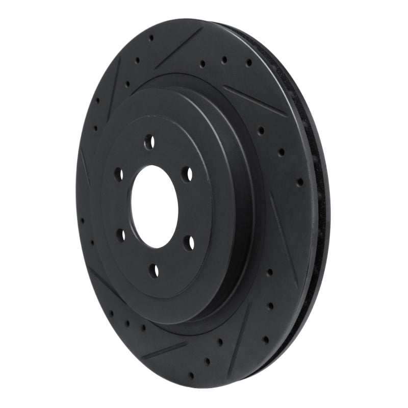 R1 Concepts R1 92-02 Dodge Viper Rear Left Drilled & Slotted Black Brake Rotor