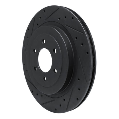 R1 Concepts R1 92-02 Dodge Viper Rear Left Drilled & Slotted Black Brake Rotor