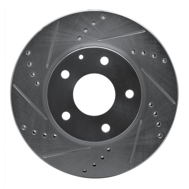 R1 Concepts R1 14-24 Mazda CX-3 Front Left Drilled & Slotted Silver Brake Rotor