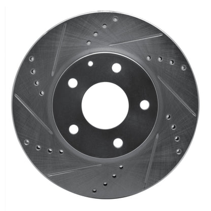 R1 Concepts R1 14-24 Mazda CX-3 Front Left Drilled & Slotted Silver Brake Rotor