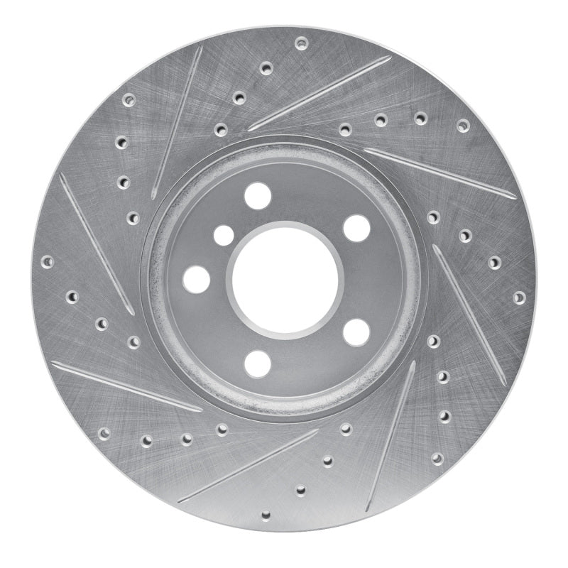 R1 Concepts R1 16-24 Mini Cooper Clubman Front Right Drilled & Slotted Silver Brake Rotor