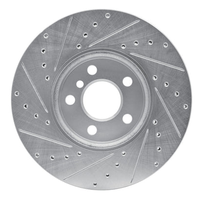R1 Concepts R1 16-24 Mini Cooper Clubman Front Right Drilled & Slotted Silver Brake Rotor