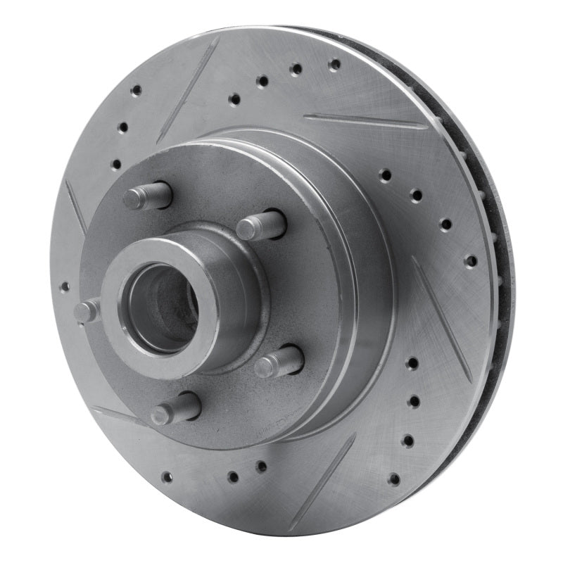 R1 Concepts R1 74-79 Ford Gran Torino Front Left Drilled & Slotted Silver Brake Rotor