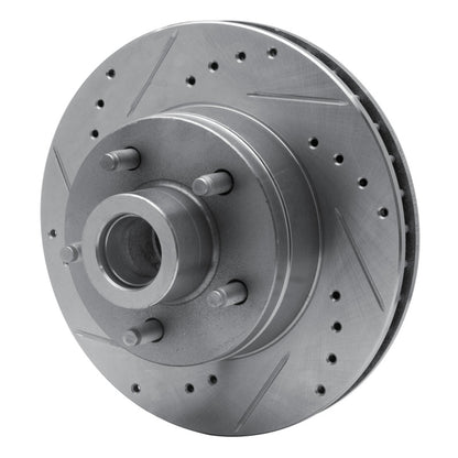 R1 Concepts R1 74-79 Ford Gran Torino Front Left Drilled & Slotted Silver Brake Rotor