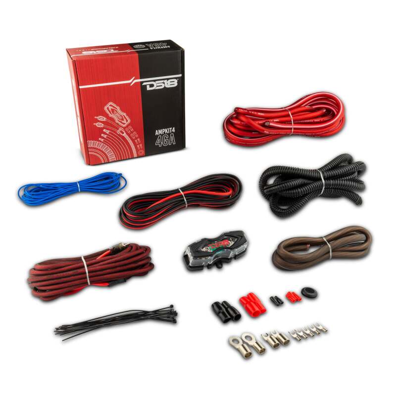 DS18 4-GA Amplifier Install Kit- Red